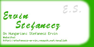 ervin stefanecz business card